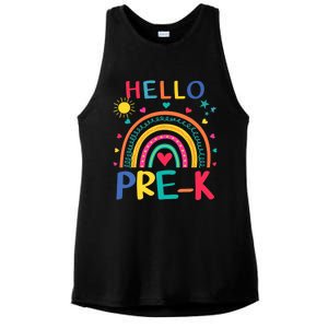 HELLO PRE-K First Day Of School Outfit Girl Ladies PosiCharge Tri-Blend Wicking Tank