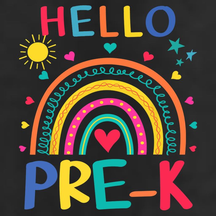 HELLO PRE-K First Day Of School Outfit Girl 7 Panel Mesh Trucker Snapback Hat