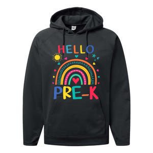 HELLO PRE-K First Day Of School Outfit Girl Performance Fleece Hoodie