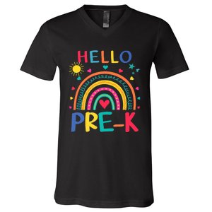 HELLO PRE-K First Day Of School Outfit Girl V-Neck T-Shirt