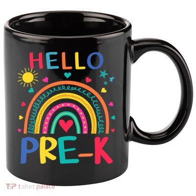 HELLO PRE-K First Day Of School Outfit Girl 11oz C Handle Ceramic Mug