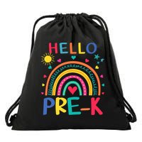 HELLO PRE-K First Day Of School Outfit Girl Drawstring Bag