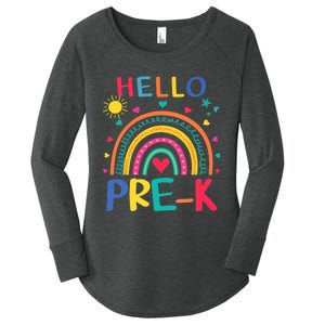 HELLO PRE-K First Day Of School Outfit Girl Women's Perfect Tri Tunic Long Sleeve Shirt