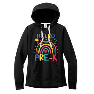 HELLO PRE-K First Day Of School Outfit Girl Women's Fleece Hoodie