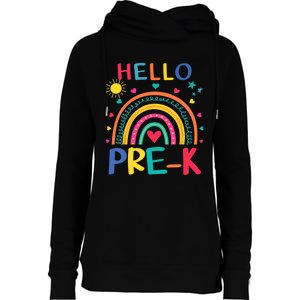 HELLO PRE-K First Day Of School Outfit Girl Womens Funnel Neck Pullover Hood