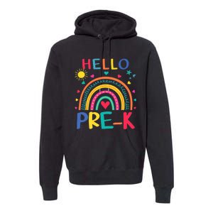 HELLO PRE-K First Day Of School Outfit Girl Premium Hoodie