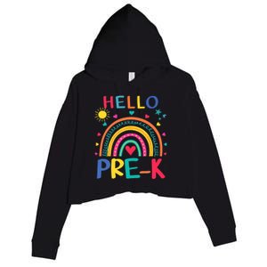 HELLO PRE-K First Day Of School Outfit Girl Crop Fleece Hoodie