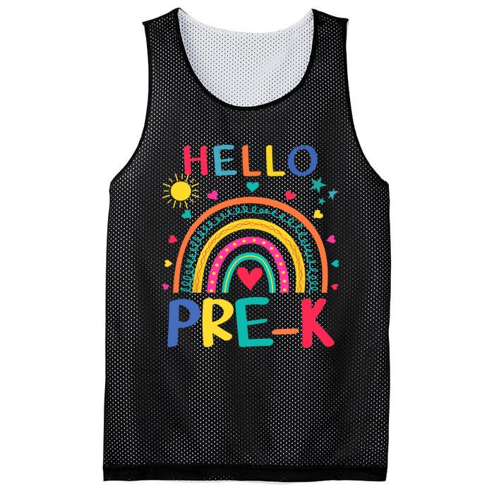 HELLO PRE-K First Day Of School Outfit Girl Mesh Reversible Basketball Jersey Tank