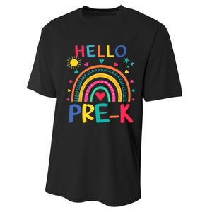 HELLO PRE-K First Day Of School Outfit Girl Performance Sprint T-Shirt