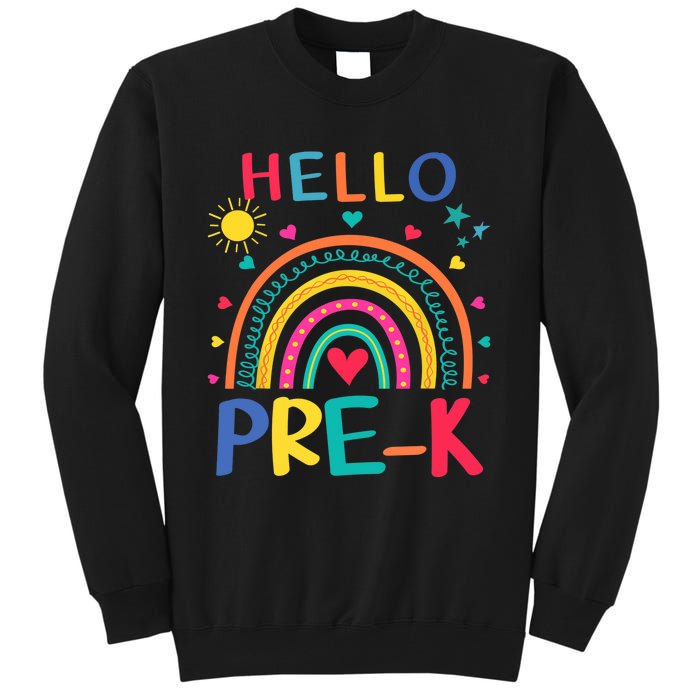 HELLO PRE-K First Day Of School Outfit Girl Tall Sweatshirt