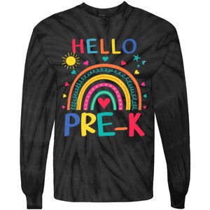 HELLO PRE-K First Day Of School Outfit Girl Tie-Dye Long Sleeve Shirt