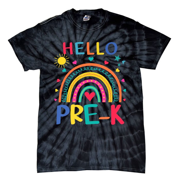 HELLO PRE-K First Day Of School Outfit Girl Tie-Dye T-Shirt