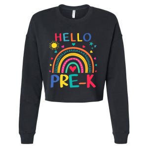 HELLO PRE-K First Day Of School Outfit Girl Cropped Pullover Crew