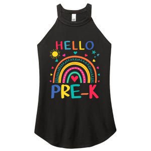 HELLO PRE-K First Day Of School Outfit Girl Women's Perfect Tri Rocker Tank