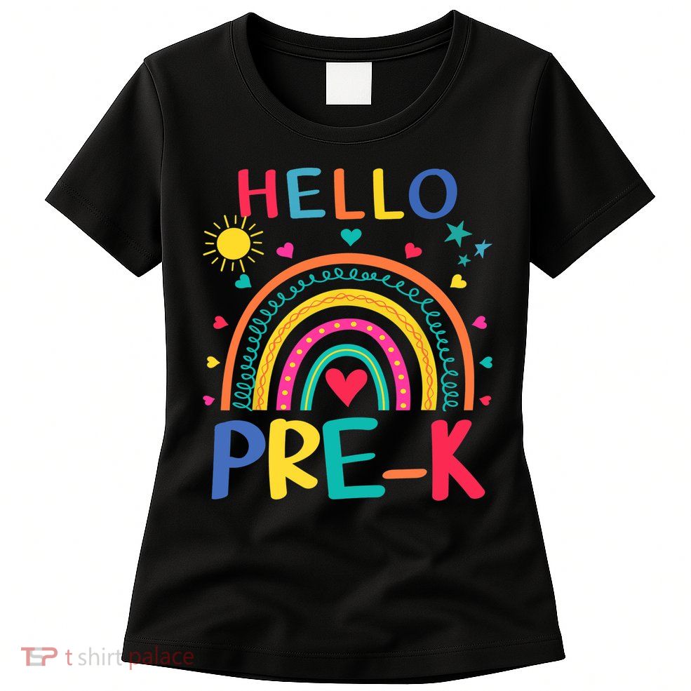 HELLO PRE-K First Day Of School Outfit Girl Womens T-Shirt