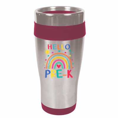 HELLO PRE-K First Day Of School Outfit Girl 16oz Travel Tumbler