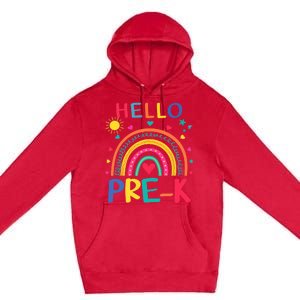 HELLO PRE-K First Day Of School Outfit Girl Premium Pullover Hoodie