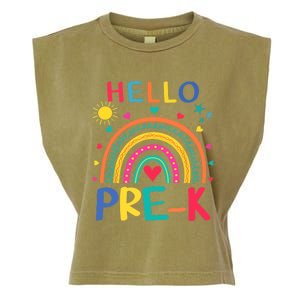 HELLO PRE-K First Day Of School Outfit Girl Garment-Dyed Women's Muscle Tee