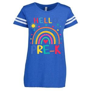 HELLO PRE-K First Day Of School Outfit Girl Enza Ladies Jersey Football T-Shirt