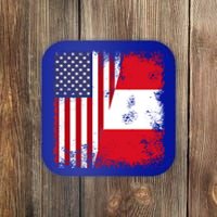 Half Peruvian Flag Vintage Peru Usa Gift Coaster