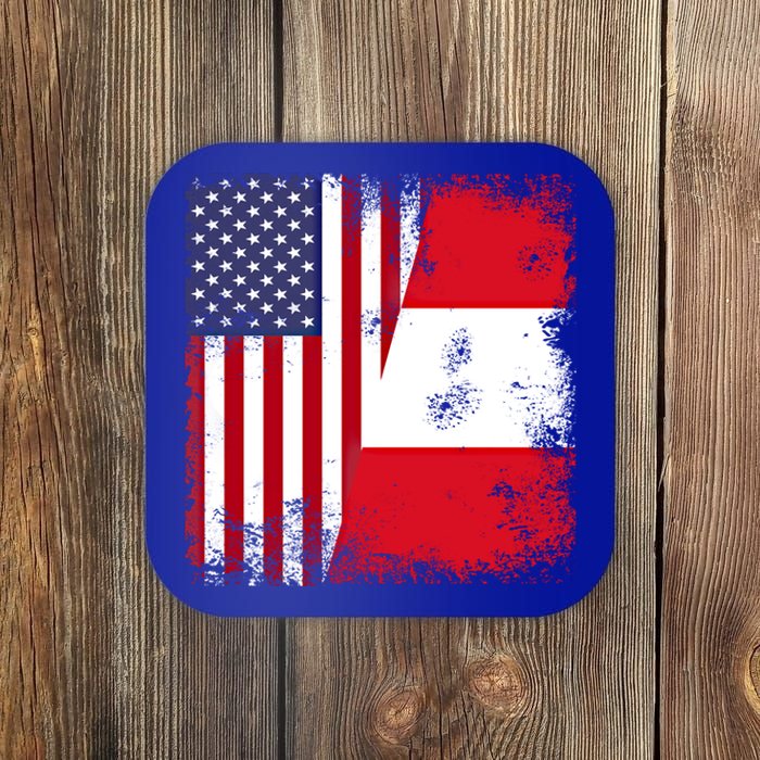 Half Peruvian Flag Vintage Peru Usa Gift Coaster