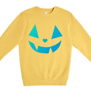 Halloween Pumpkin Face Gift Premium Crewneck Sweatshirt