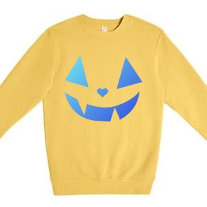 Halloween Pumpkin Face Gift Premium Crewneck Sweatshirt