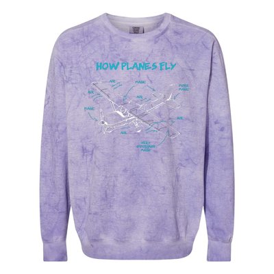 How Planes Fly Funny Aviation Gift RC Plane Pilot Colorblast Crewneck Sweatshirt