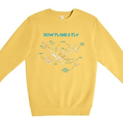 How Planes Fly Funny Aviation Gift RC Plane Pilot Premium Crewneck Sweatshirt