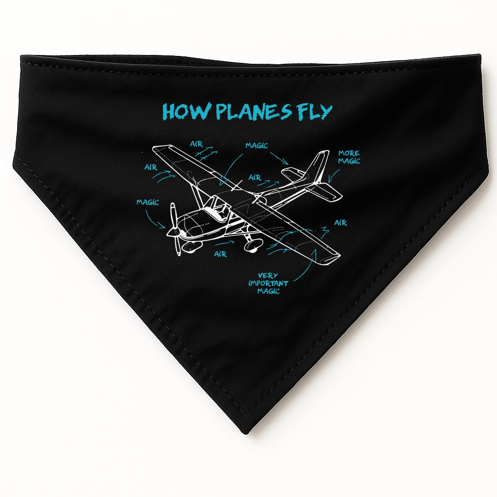How Planes Fly Funny Aviation Gift RC Plane Pilot USA-Made Doggie Bandana