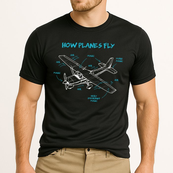 How Planes Fly Funny Aviation Gift RC Plane Pilot Cooling Performance Crew T-Shirt
