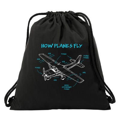 How Planes Fly Funny Aviation Gift RC Plane Pilot Drawstring Bag