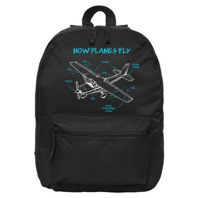 How Planes Fly Funny Aviation Gift RC Plane Pilot 16 in Basic Backpack