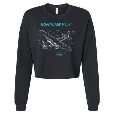 How Planes Fly Funny Aviation Gift RC Plane Pilot Cropped Pullover Crew