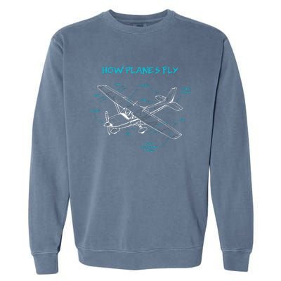 How Planes Fly Funny Aviation Gift RC Plane Pilot Garment-Dyed Sweatshirt