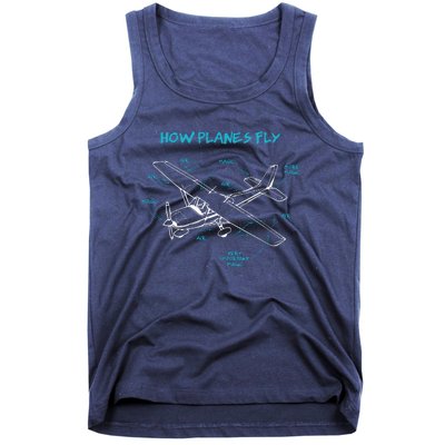 How Planes Fly Funny Aviation Gift RC Plane Pilot Tank Top