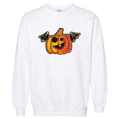 Halloween Pumpkin Geometric Garment-Dyed Sweatshirt