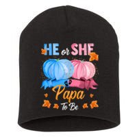 Halloween Pumpkin Gender Reveal He Or She Papa To Be Short Acrylic Beanie