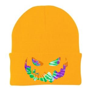 Halloween Pumpkin Green Orange Purple Tie Dye Face Knit Cap Winter Beanie