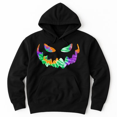 Halloween Pumpkin Green Orange Purple Tie Dye Face Hoodie