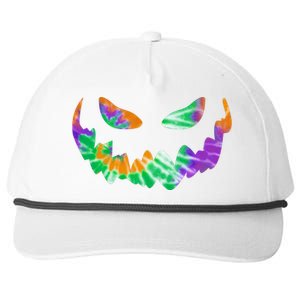 Halloween Pumpkin Green Orange Purple Tie Dye Face Snapback Five-Panel Rope Hat