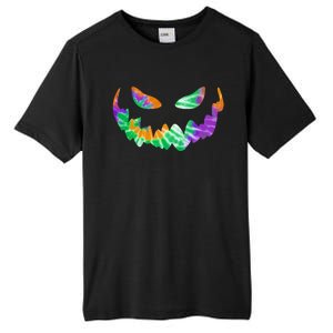 Halloween Pumpkin Green Orange Purple Tie Dye Face Tall Fusion ChromaSoft Performance T-Shirt