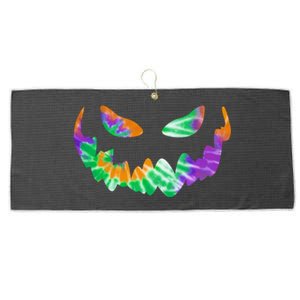 Halloween Pumpkin Green Orange Purple Tie Dye Face Large Microfiber Waffle Golf Towel