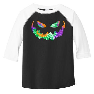Halloween Pumpkin Green Orange Purple Tie Dye Face Toddler Fine Jersey T-Shirt