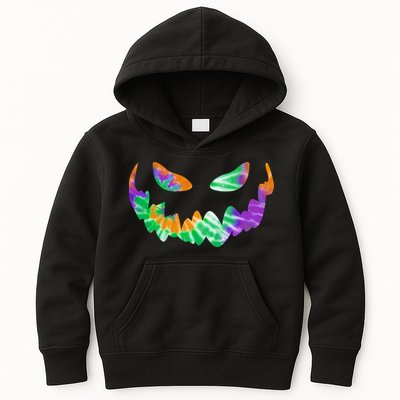 Halloween Pumpkin Green Orange Purple Tie Dye Face Kids Hoodie