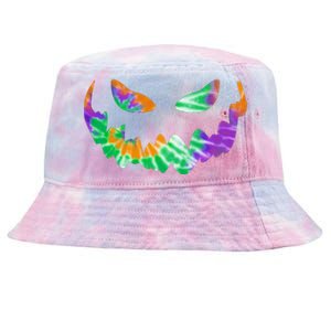 Halloween Pumpkin Green Orange Purple Tie Dye Face Tie-Dyed Bucket Hat