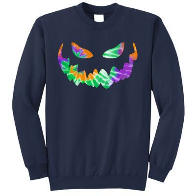 Halloween Pumpkin Green Orange Purple Tie Dye Face Sweatshirt