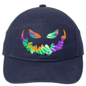 Halloween Pumpkin Green Orange Purple Tie Dye Face 7-Panel Snapback Hat