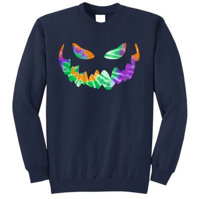 Halloween Pumpkin Green Orange Purple Tie Dye Face Tall Sweatshirt