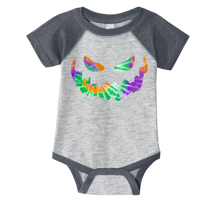 Halloween Pumpkin Green Orange Purple Tie Dye Face Infant Baby Jersey Bodysuit